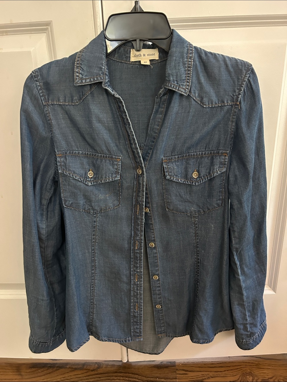 cloth & stone Men's Indigo Blue Denim Button-Down Shirt